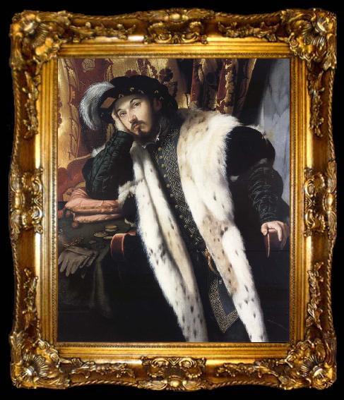 framed  MORETTO da Brescia Portrait of a Young Man, ta009-2